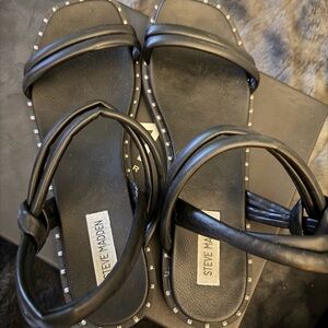 Steve Madden Black Studded Women's Sandals